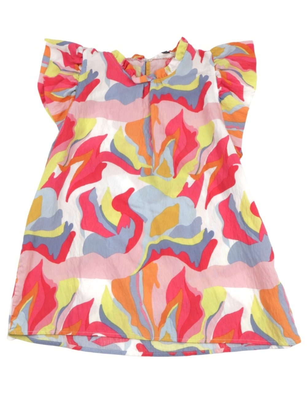 Michelle McDowell Colorful Abstract Top Size S Bright Statement Blouse